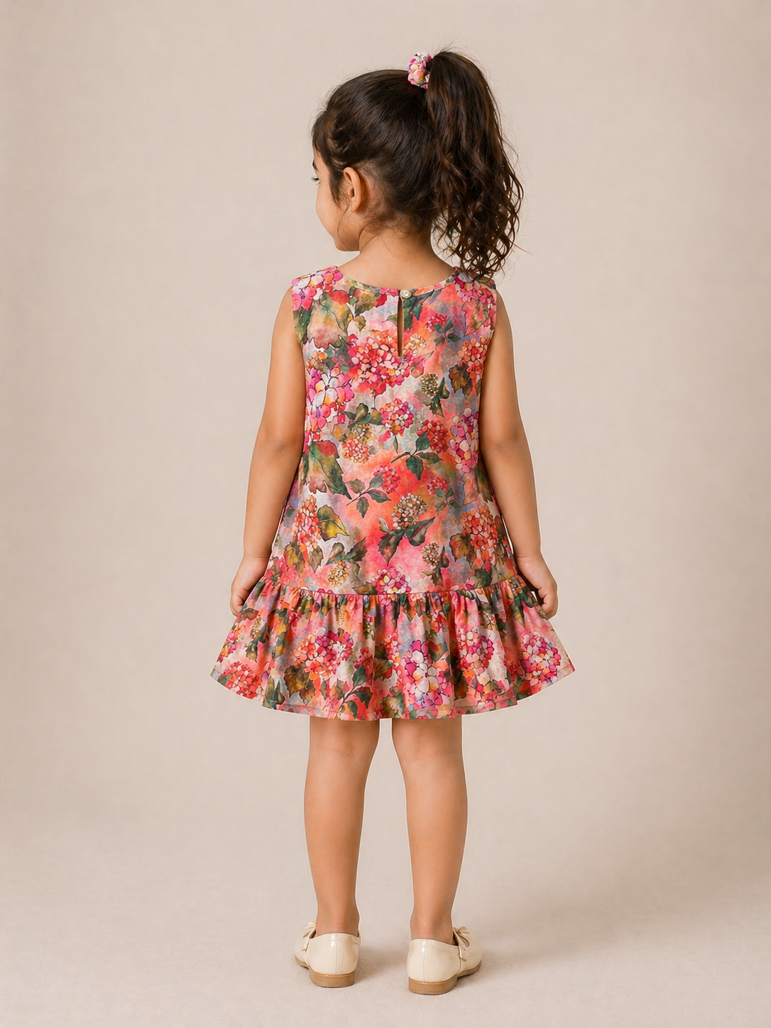 Floral Breeze A-Line Dress for Girls