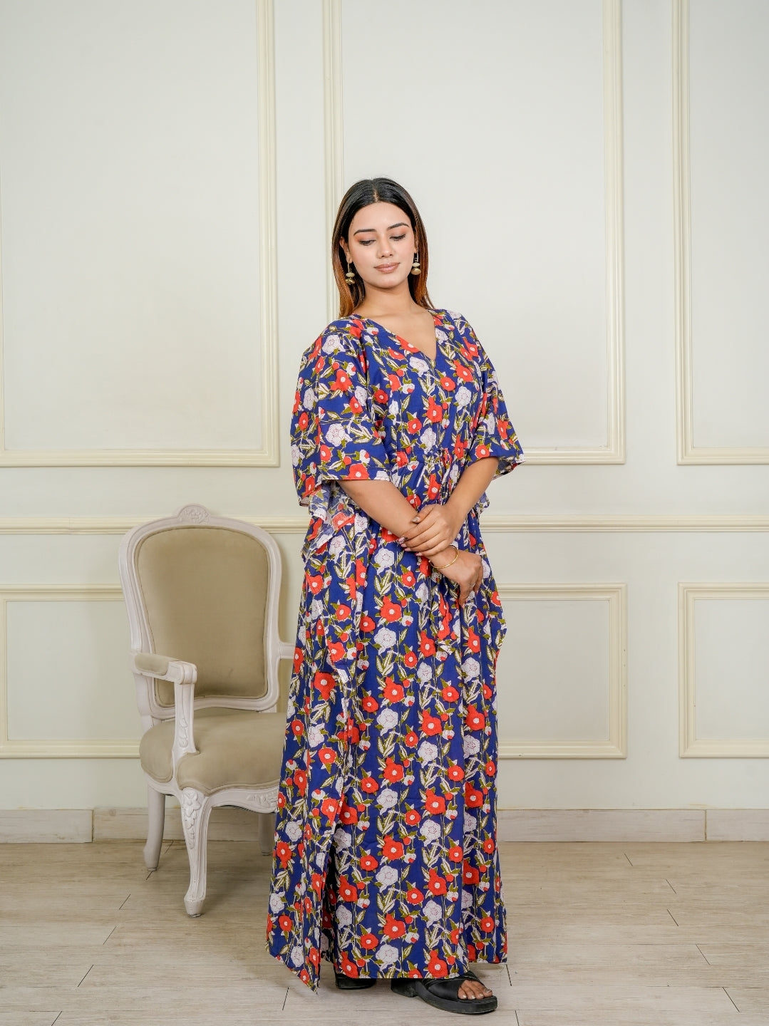 Ocean blue maternity kaftan