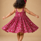 Crimson Bloom Twirl Dress ❤️