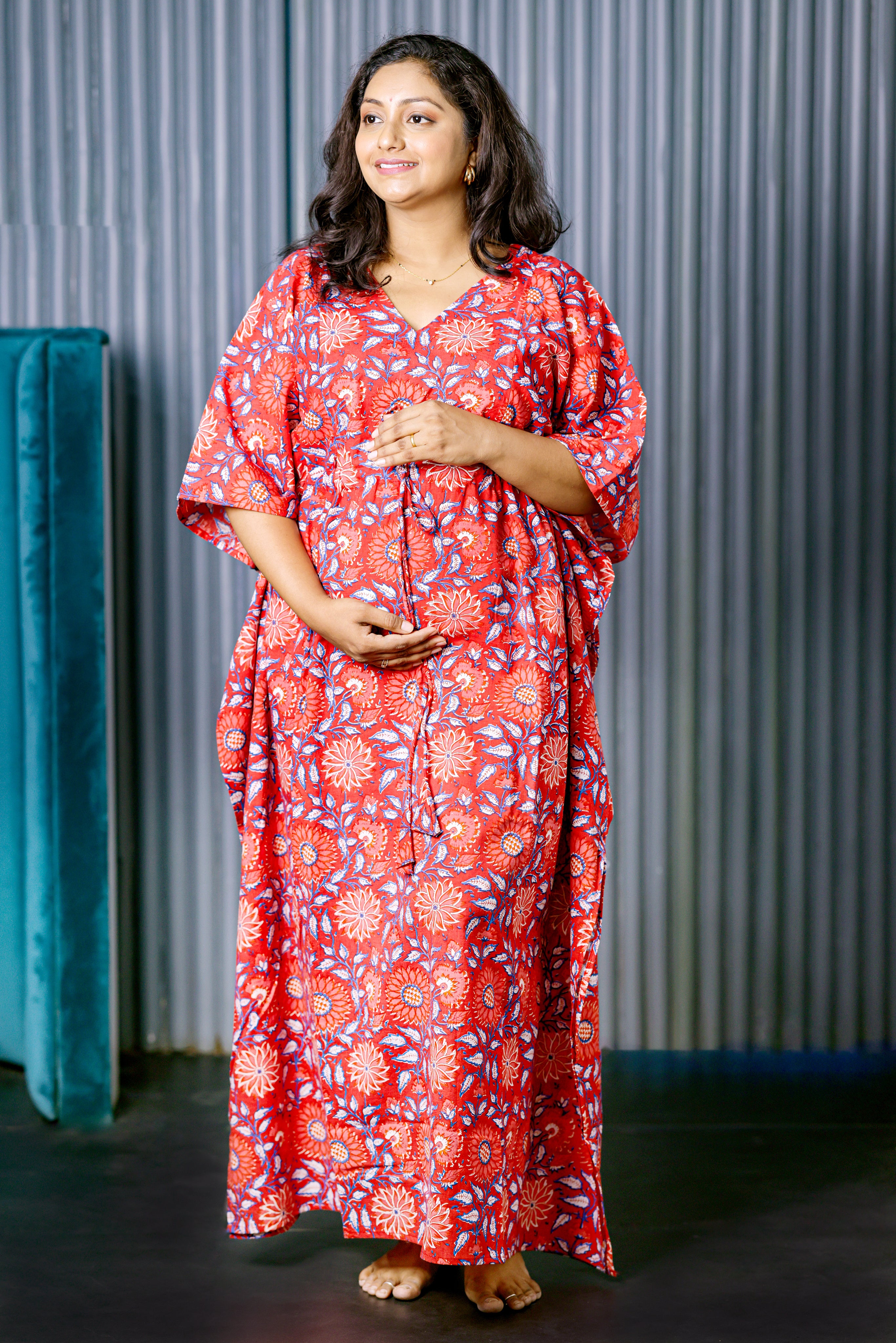 cherry red maternity Kaftan