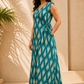 Teal Leaf Angrakha Maxi Dress