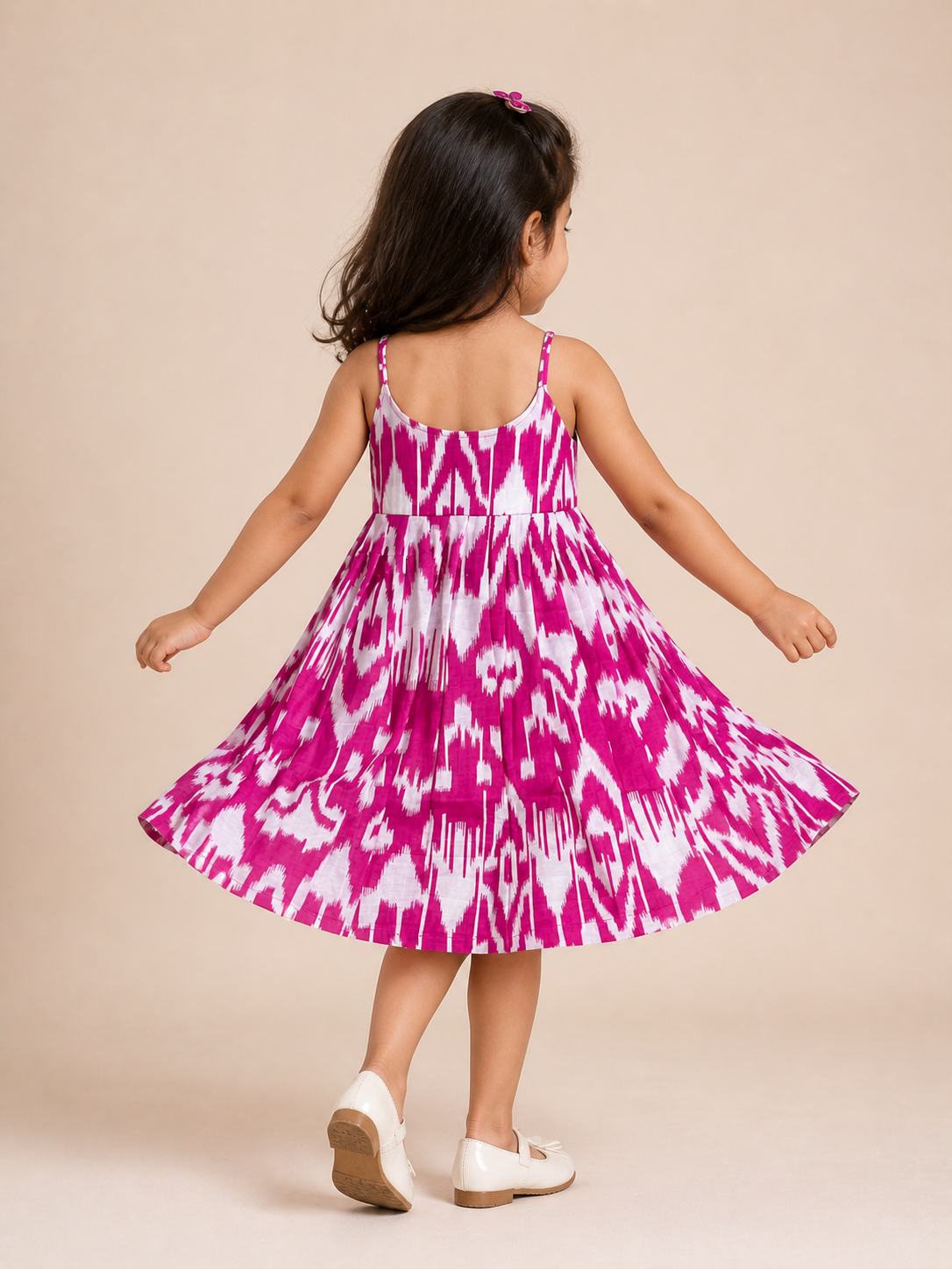 Pink Twirl Ikat Dress