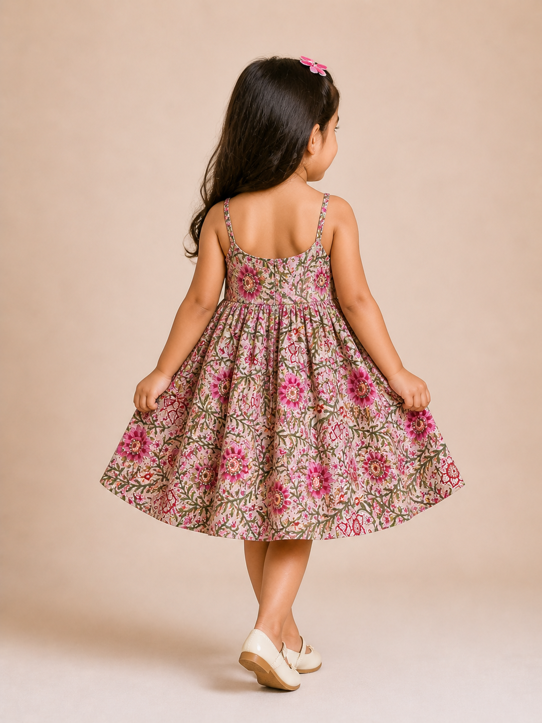 Beige Garden Twirl Dress