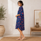 Midnight Bloom Maternity Shirt Midi Dress