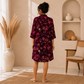 Wine Blossom Maternity Shirt Midi Dress