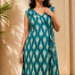 Teal Leaf Angrakha Maxi Dress