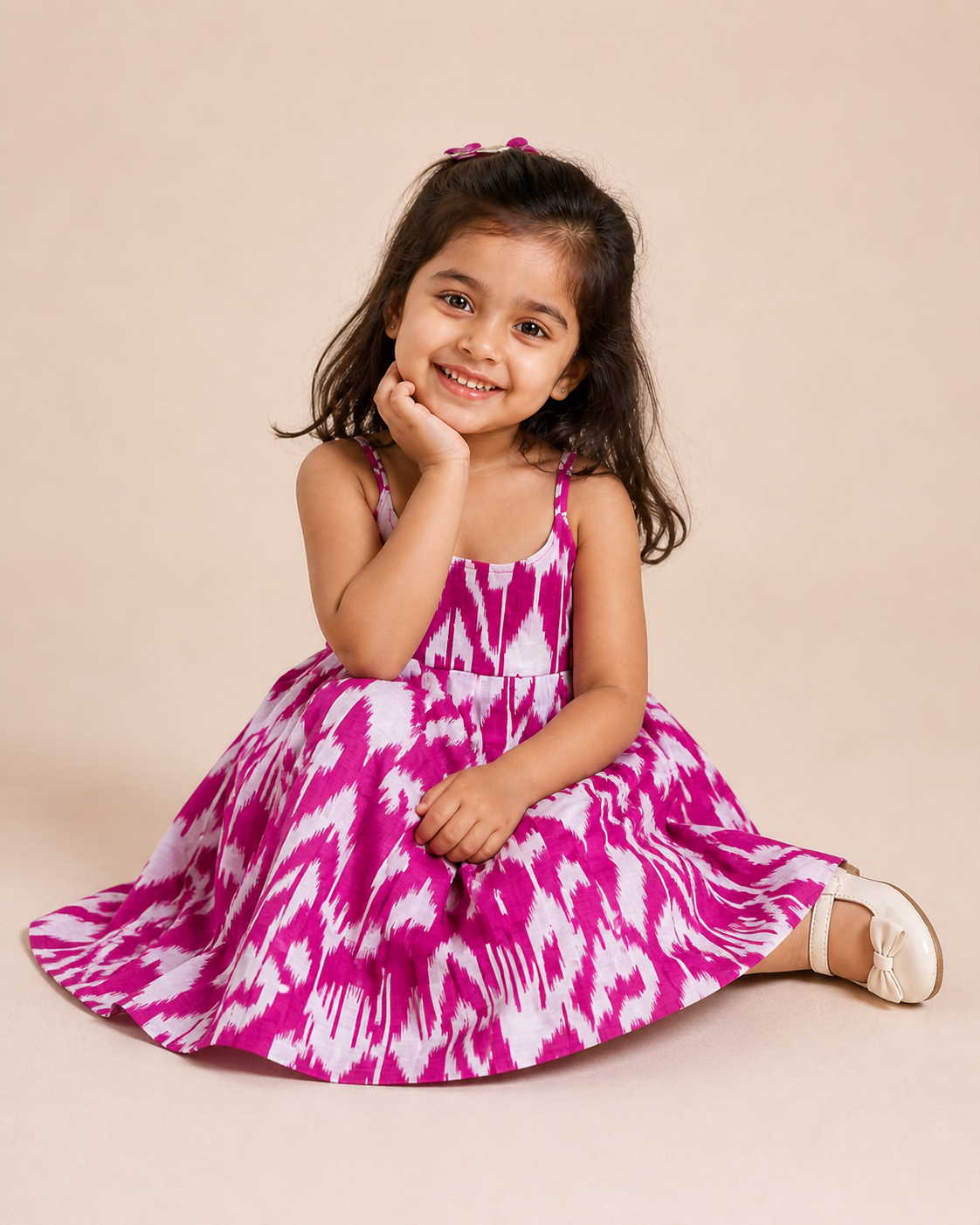 Pink Twirl Ikat Dress