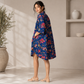 Midnight Bloom Maternity Shirt Midi Dress