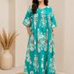 Turquoise Floral Home Dress
