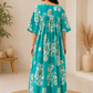 Turquoise Floral Home Dress