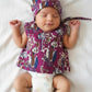 Purple Abstract Forest Maternity Kaftan and Newborn Jabla Combo