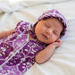 Purple Floral Maternity Kaftan and Newborn Jabla Combo