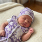 Matching Lavender Maternity Kurti and Newborn Jabla Combo