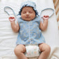 Maternity Kaftan and Newborn Jabla Combo in Blue Floral