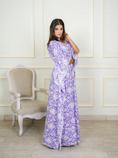 Matching Lavender Maternity Kurti and Newborn Jabla Combo