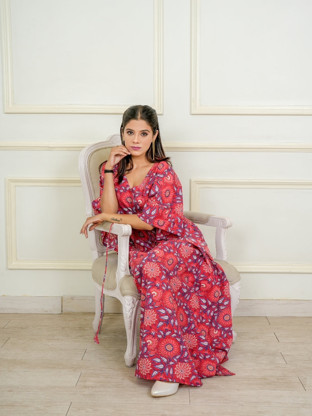 cherry red maternity Kaftan