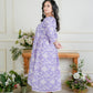 Lavender Blossom A-Line Floral Casual Kurti