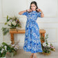 Blue Flower Midi Dress