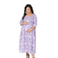 Lavender Blossom A-Line Floral Casual Kurti