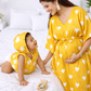 Matching Yellow Mom & Baby Combo - Nursing Kaftan & Romper Set