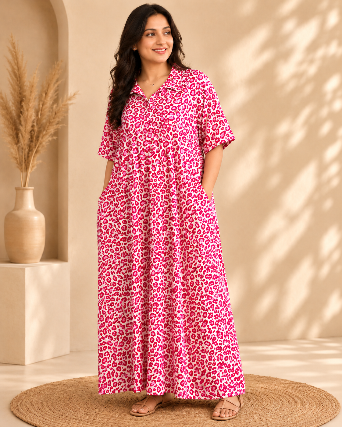 Pink Leopard Home Dress