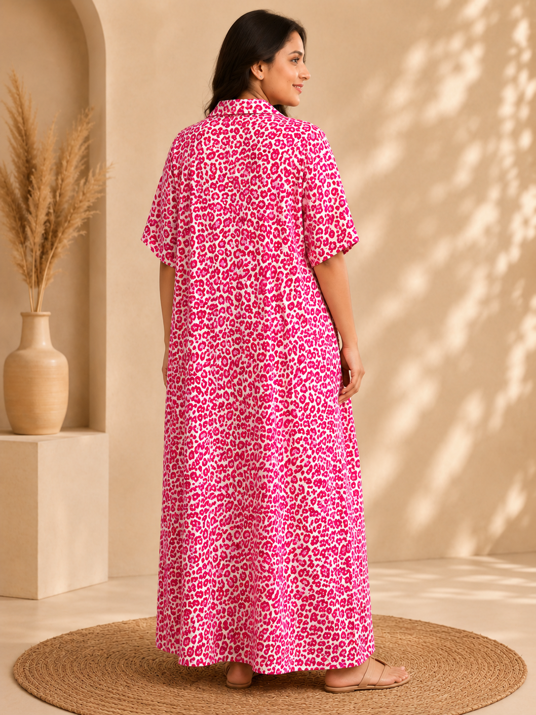 Pink Leopard Home Dress