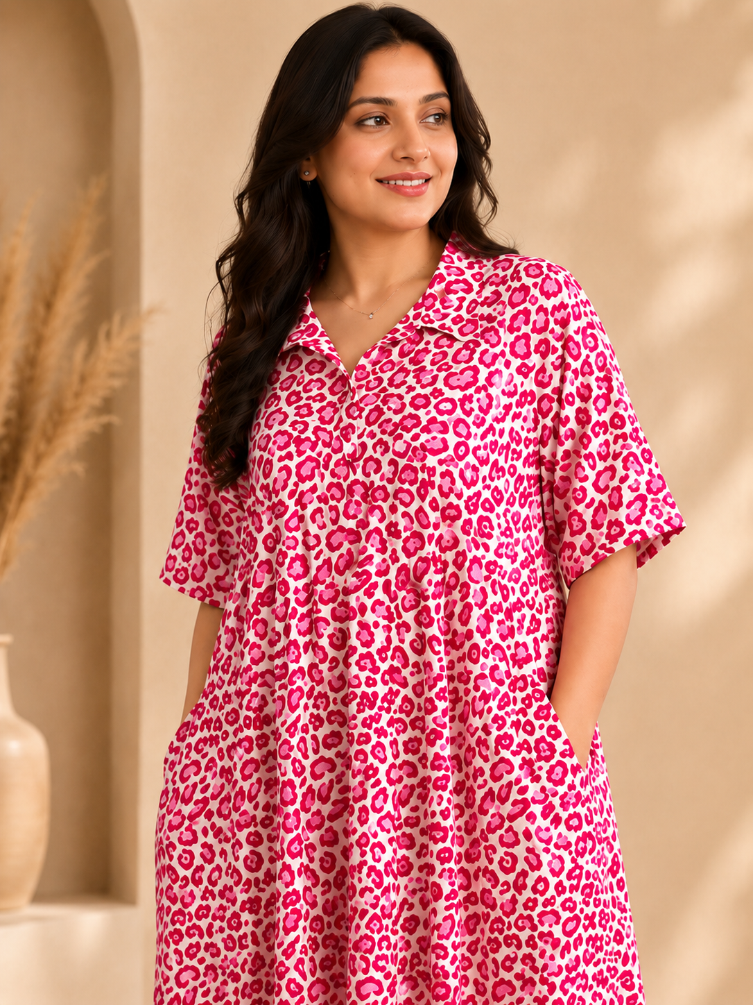 Pink Leopard Home Dress