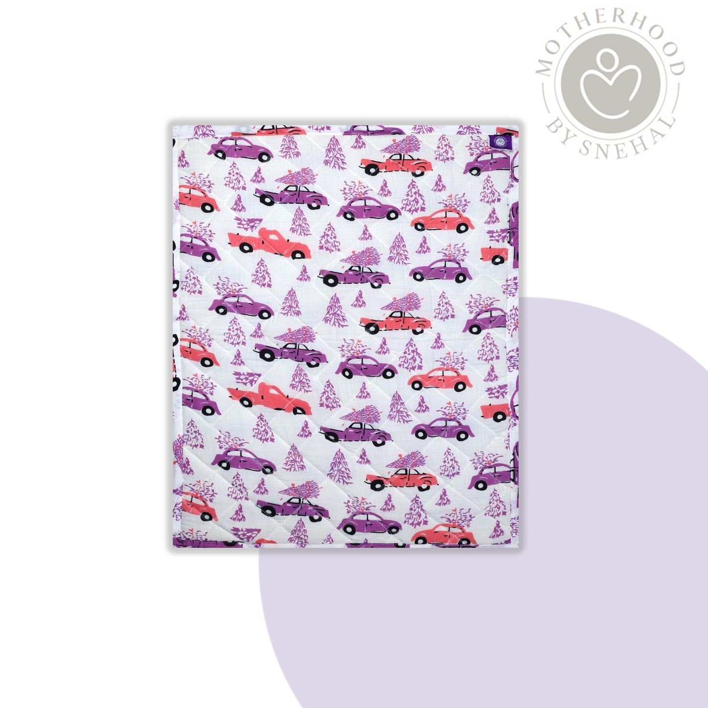 Cotton Baby Nappy Changing Mat Combo – Pack of 3 (Blue + Lavender Peach Car + Teal Dino)