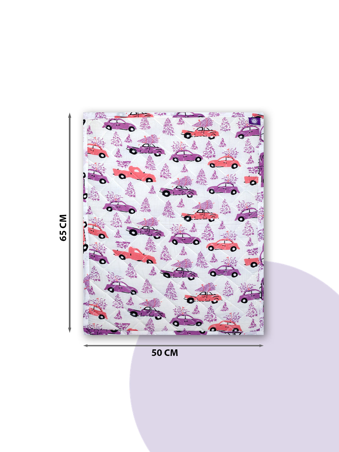 Cotton Baby Nappy Changing Mat Combo – Pack of 3 (Blue + Lavender Peach Car + Teal Dino)