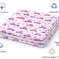 Cotton Baby Nappy Changing Mat Combo – Pack of 3 (Red + Lavender Peach Car + Teal Dino)