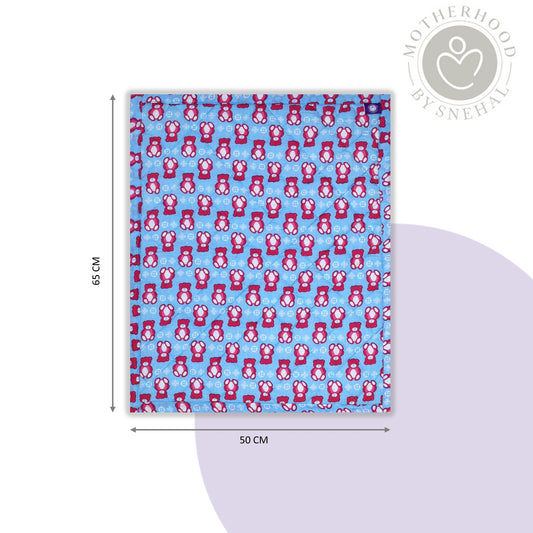 Baby Nappy Changing Mat – Sky Blue Teddy Print