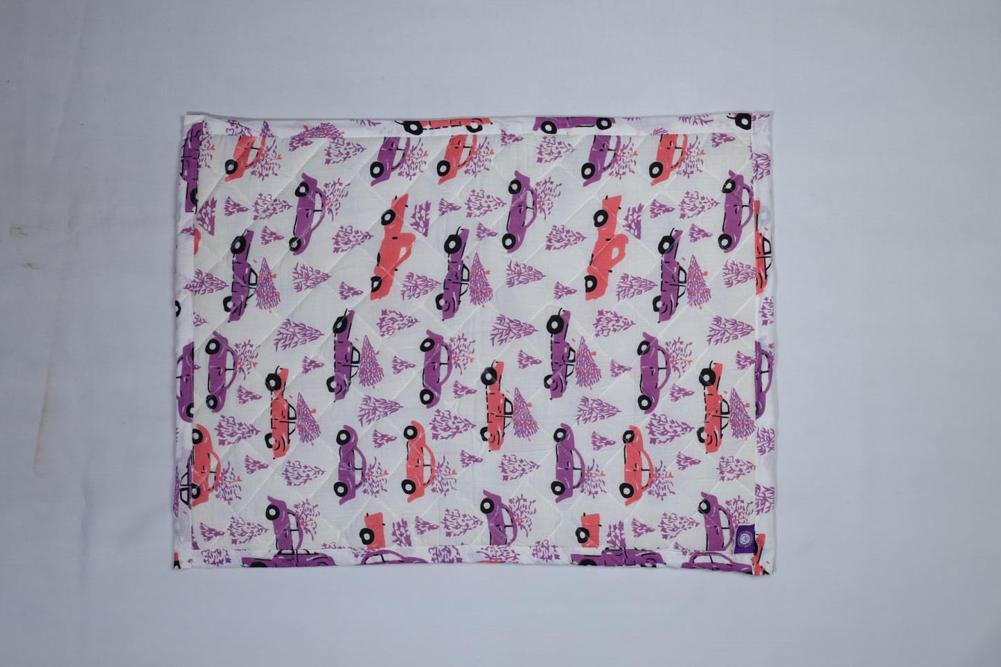 Cotton Baby Nappy Changing Mat Combo – Pack of 3 (Lavender Peach Car + Teal Yellow Car + Teal Dino)