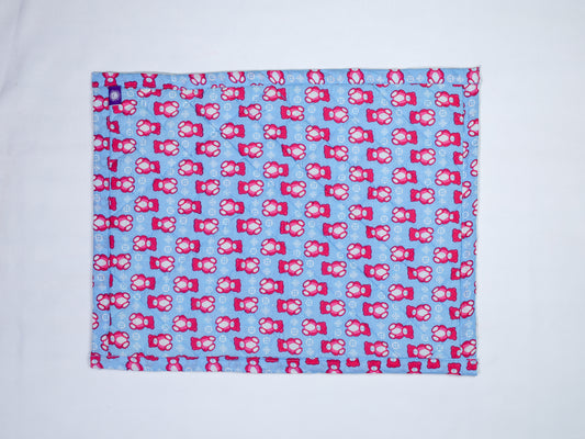 Baby Nappy Changing Mat Combo – Pack of 2 (Sky Blue Teddy + Red)