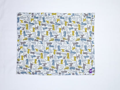 Baby Nappy Changing Mat – Grey Yellow Cat Print