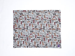 Cotton Baby Nappy Changing Mat Combo – Pack of 3 (Grey Brown Cat + Grey Yellow Cat + Red)