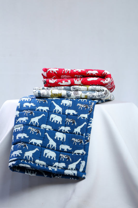 Cotton Baby Nappy Changing Mat Combo – Pack of 3 (Red + Blue + Grey Yellow Cat