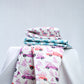 Cotton Baby Nappy Changing Mat Combo – Pack of 3 (Pink Dino + Teal Dino + Lavender Peach Car)