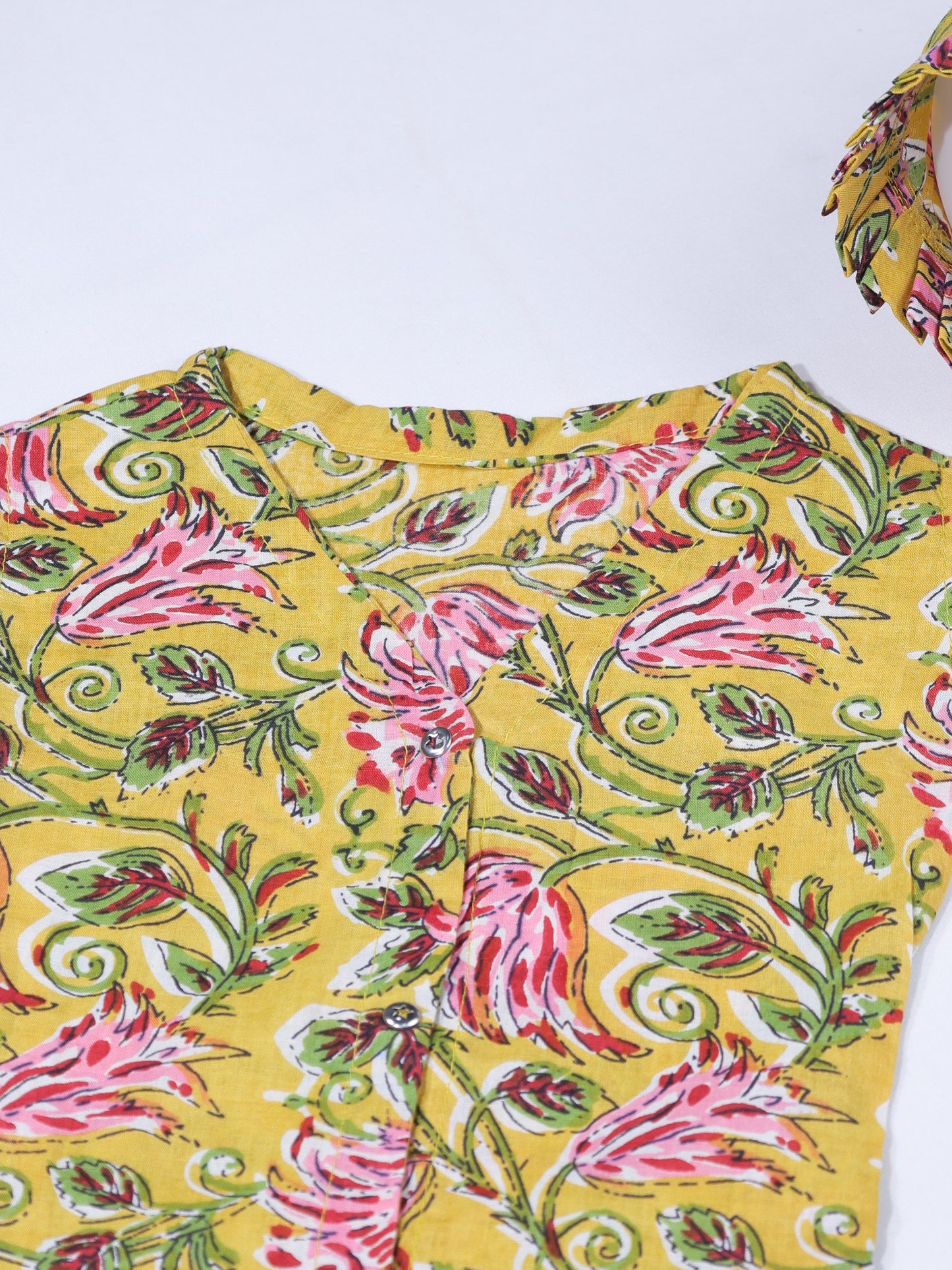 Sunshine Yellow – Newborn Cotton Dress & Cap Set