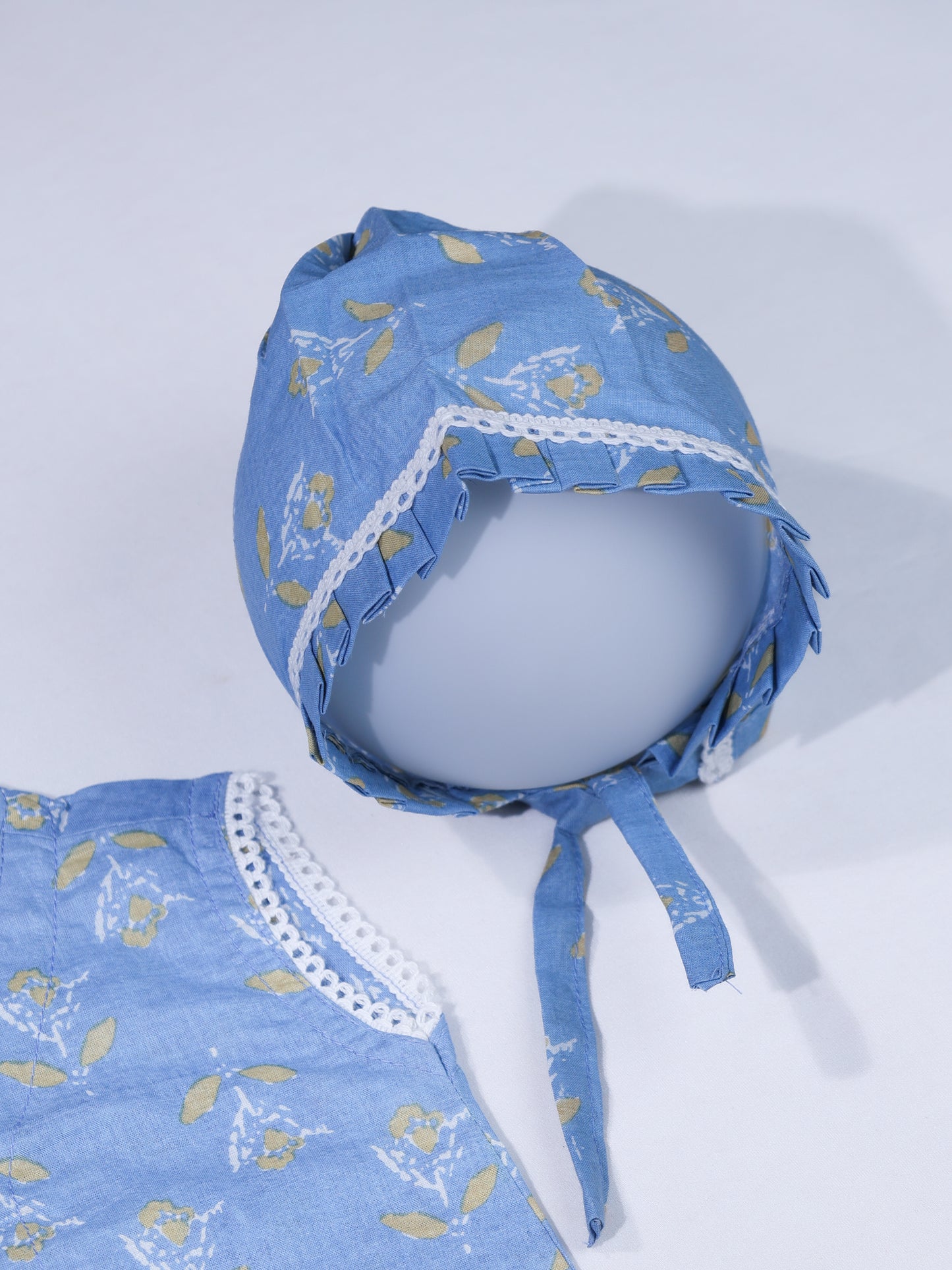 Maternity Kaftan and Newborn Jabla Combo in Blue Floral