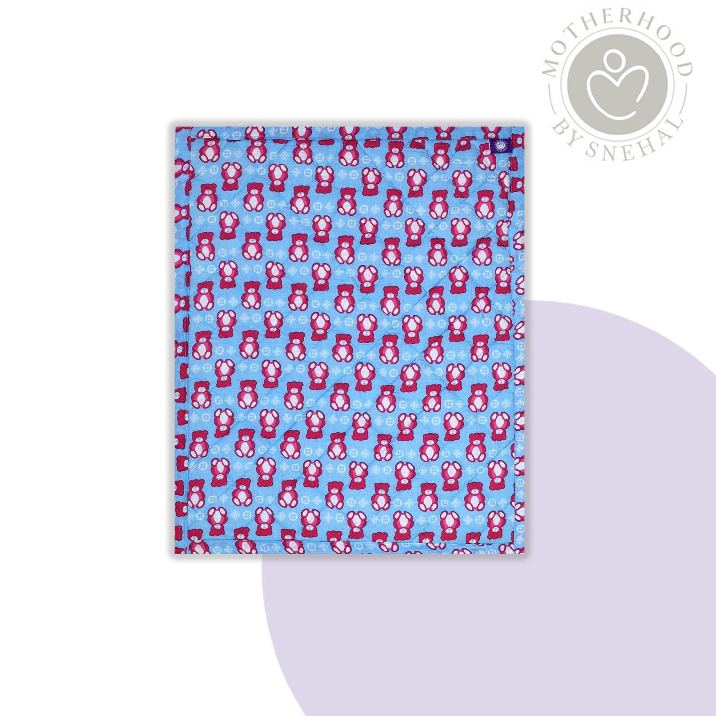 Baby Nappy Changing Mat – Sky Blue Teddy Print