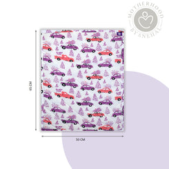 Cotton Baby Nappy Changing Mat Combo – Pack of 3 (Lavender Peach Car + Teal Yellow Car + Teal Dino)
