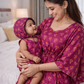 Pink Nursing Kaftan & Royal Magenta Baby Outfit