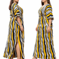 Mustard Yellow & Black Striped Kaftan