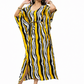 Mustard Yellow & Black Striped Kaftan