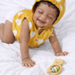 Matching Yellow Mom & Baby Combo - Nursing Kaftan & Romper Set